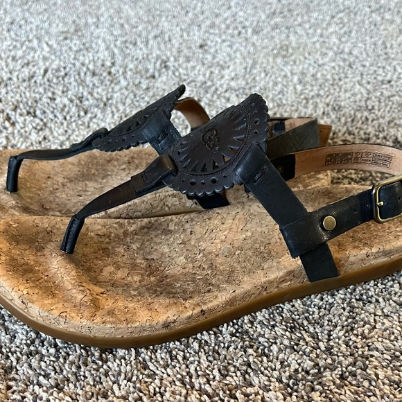UGG Ayden black leather sandals - Picture 2 of 4